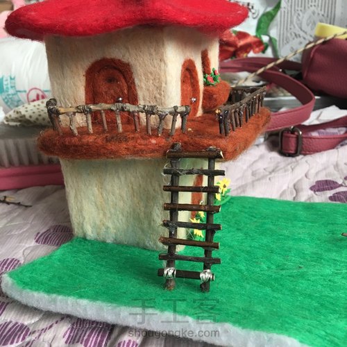 羊毛毡戳戳乐花园别墅(二) 第6步