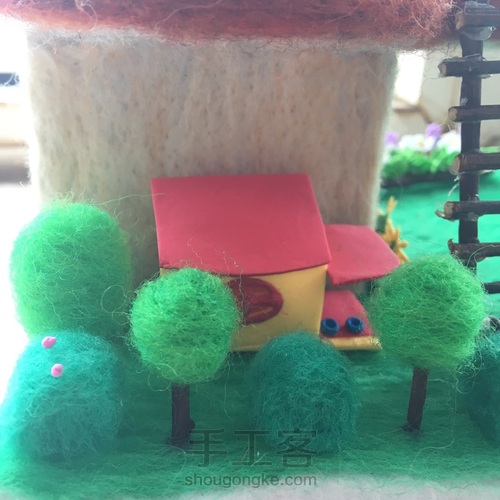 羊毛毡戳戳乐花园别墅(二) 第8步