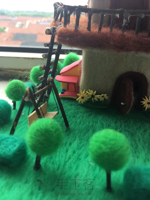 羊毛毡戳戳乐花园别墅(二) 第9步