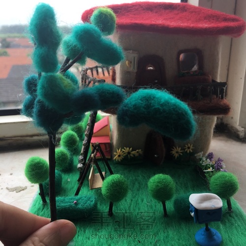 羊毛毡戳戳乐花园别墅(二) 第12步