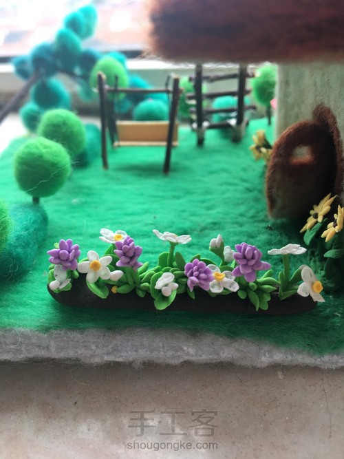 羊毛毡戳戳乐花园别墅(二) 第10步