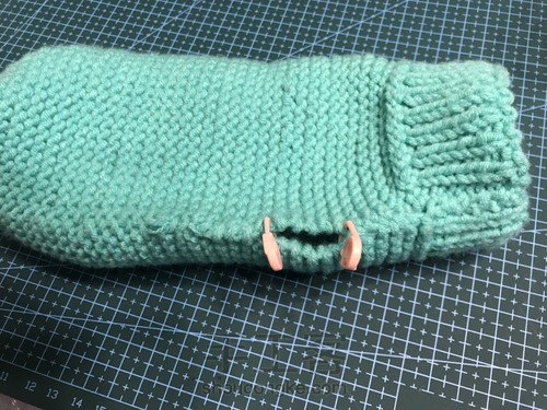 搓板针毛线手套 第15步