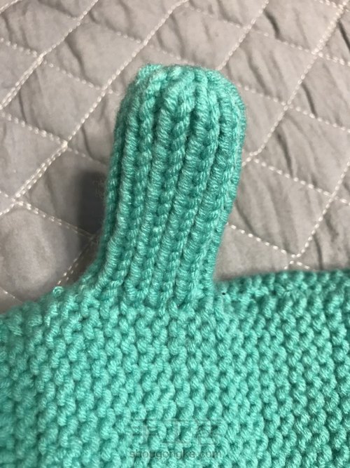 搓板针毛线手套 第17步