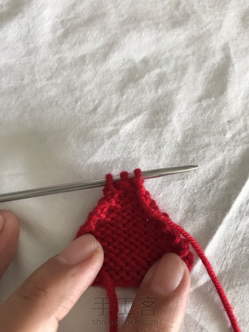 猫耳毛线帽耳朵配件 第11步