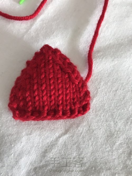 猫耳毛线帽耳朵配件 第15步