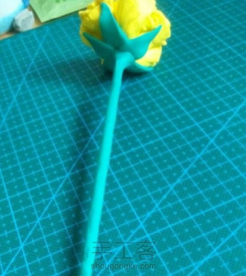 粘土手工课程 DIY粘土康乃馨 第9步
