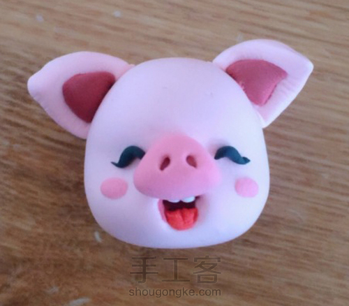 粘土手工课程 DIY粘土小猪 第4步