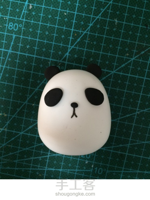 粘土手工课程 DIY粘土小胖版熊猫 第4步
