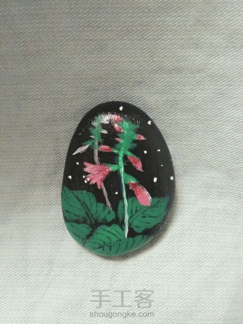 石头画-玉簪花🌸 第10步