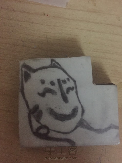 橡皮章---狐狸面具 第5步