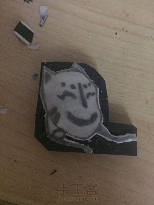 橡皮章---狐狸面具 第6步