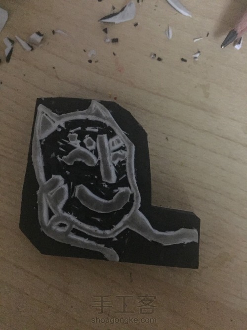 橡皮章---狐狸面具 第7步