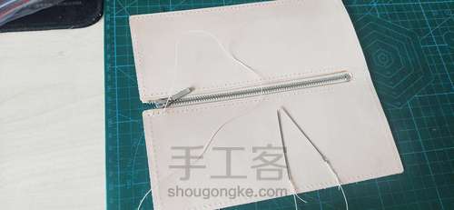 纯牛皮 植鞣革 手工缝钱包 第8步