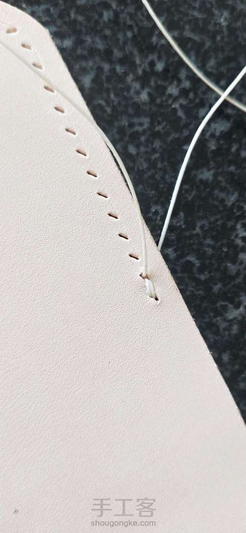 纯牛皮 植鞣革 手工缝钱包 第10步