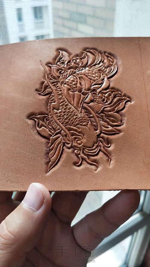 皮雕 车钥匙包 第3步