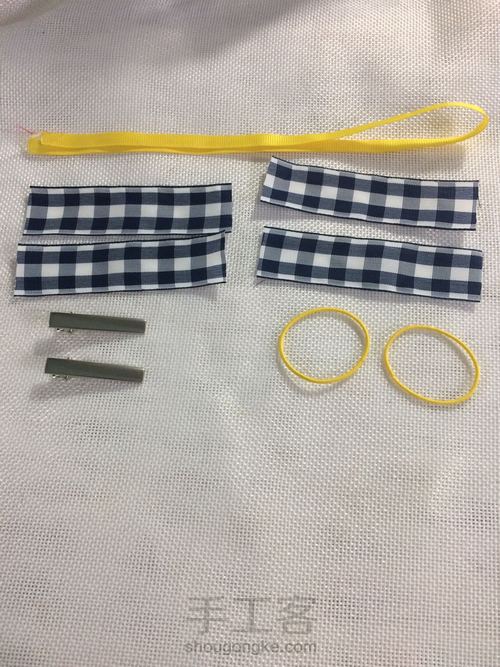 儿童蝴蝶结发圈发夹教程 第1步