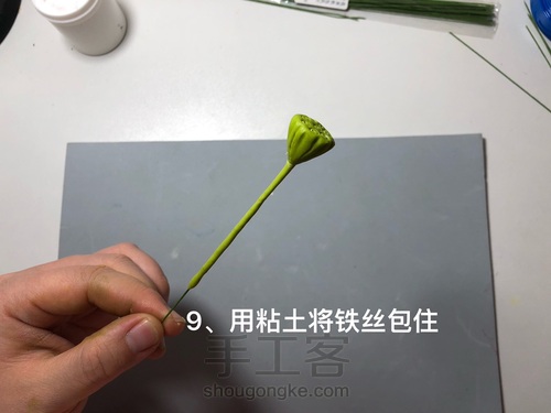 粘土花卉-荷花 第9步