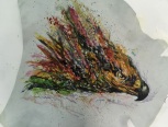 皮革手绘绘画，鹰