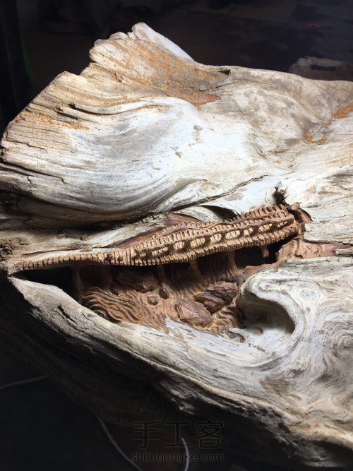 栈桥、流水、树林、宫殿，雕刻过程图 第3步