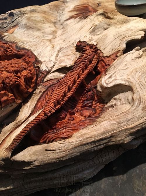 栈桥、流水、树林、宫殿，雕刻过程图 第8步