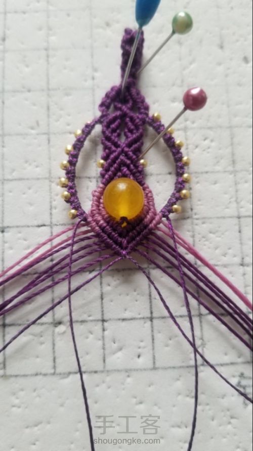 紫鸯-梦幻紫的巴洛克绳编项链 第16步
