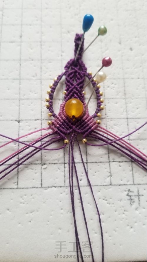 紫鸯-梦幻紫的巴洛克绳编项链 第19步
