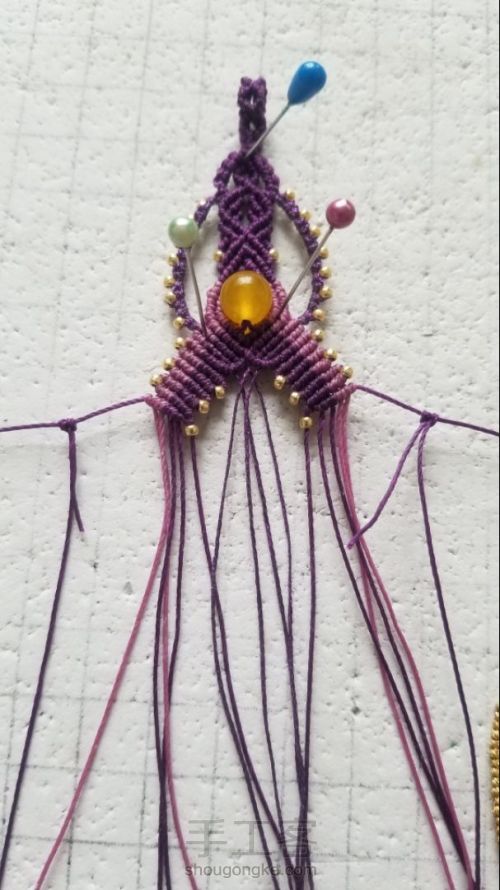 紫鸯-梦幻紫的巴洛克绳编项链 第21步