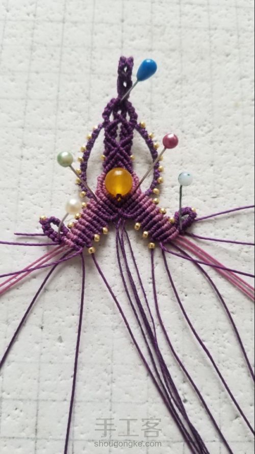紫鸯-梦幻紫的巴洛克绳编项链 第24步