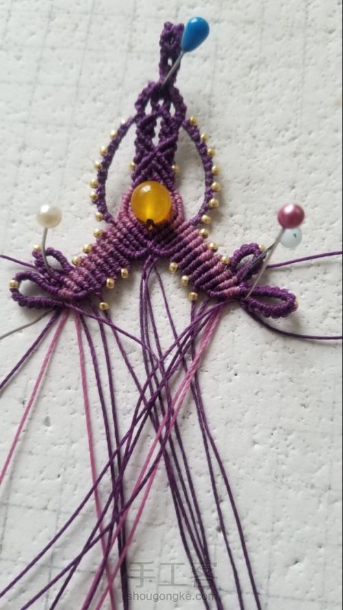 紫鸯-梦幻紫的巴洛克绳编项链 第25步