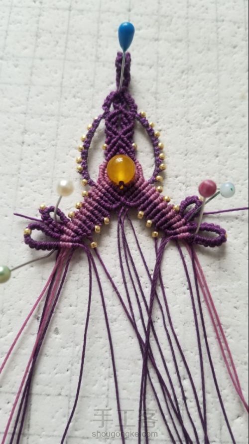 紫鸯-梦幻紫的巴洛克绳编项链 第26步