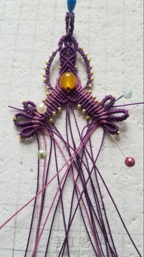 紫鸯-梦幻紫的巴洛克绳编项链 第27步