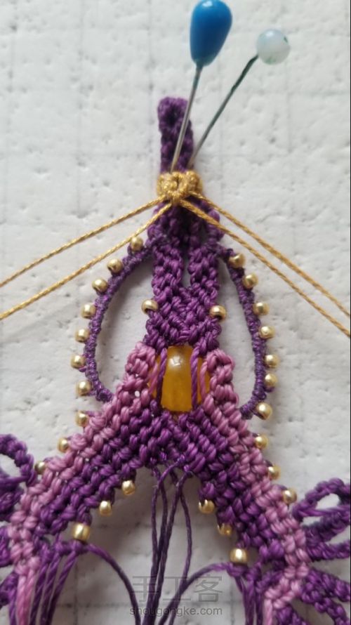 紫鸯-梦幻紫的巴洛克绳编项链 第31步