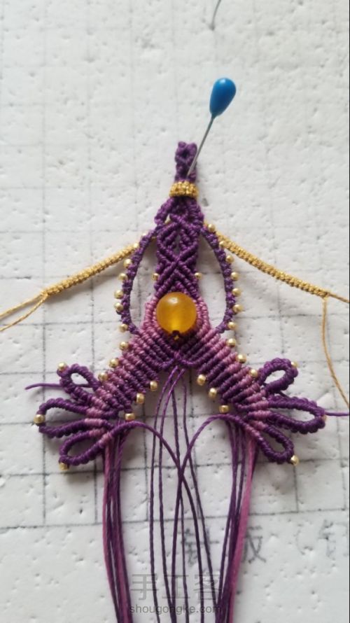 紫鸯-梦幻紫的巴洛克绳编项链 第33步
