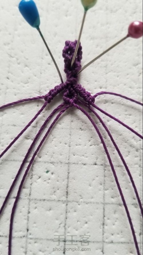 紫鸯-梦幻紫的巴洛克绳编项链 第6步