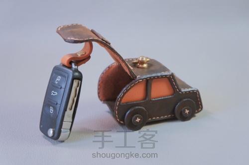 手工皮具-小汽车钥匙包 第11步
