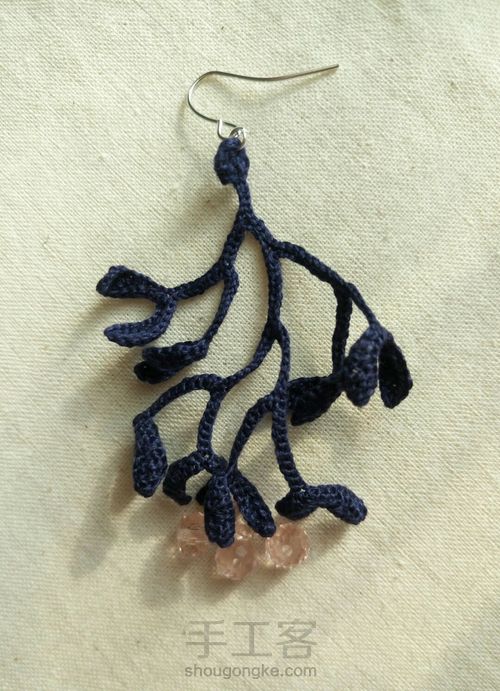 「枝叶耳坠」 第3步