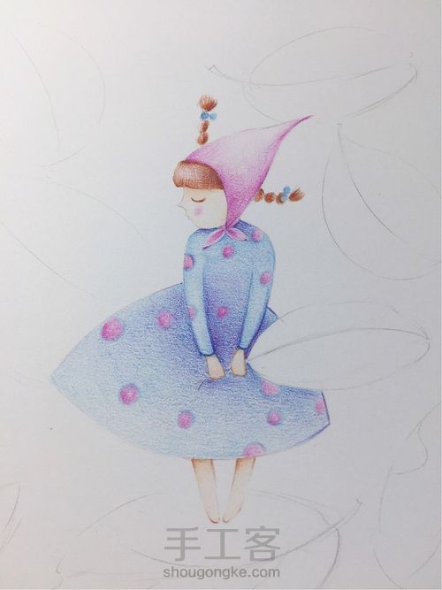 别人都叫她“叶子精灵”，简单易上手的绘画教程 第2步