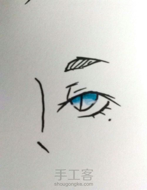 男用侧眼 第3步
