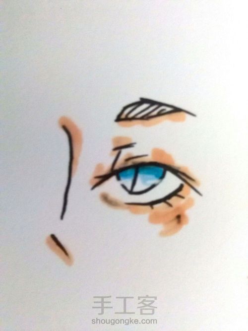 男用侧眼 第4步