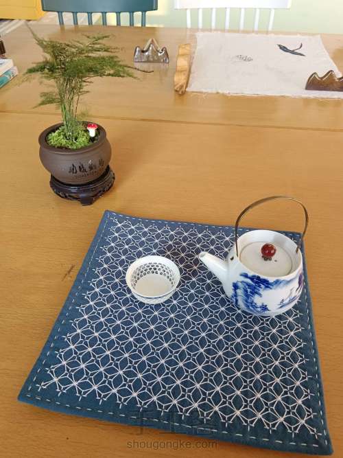 刺子绣茶垫 第27步