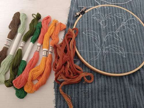 海棠刺绣 第2步