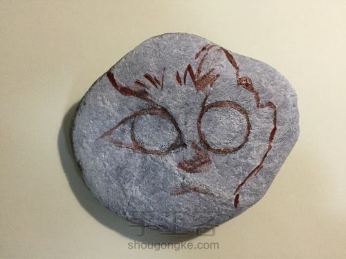 石头画贵妇猫 第2步