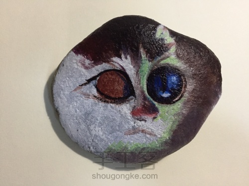 石头画贵妇猫 第3步