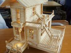 一次性筷子工艺品 手工制作DIY小楼别墅模型 成品