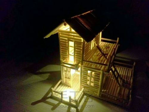 一次性筷子工艺品 手工制作DIY小楼别墅模型 成品 第2步