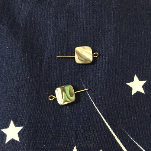 复古方形鲍鱼贝耳环 第1步