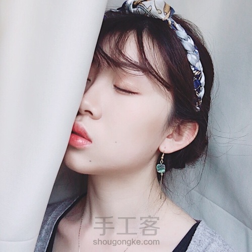 复古方形鲍鱼贝耳环 第4步