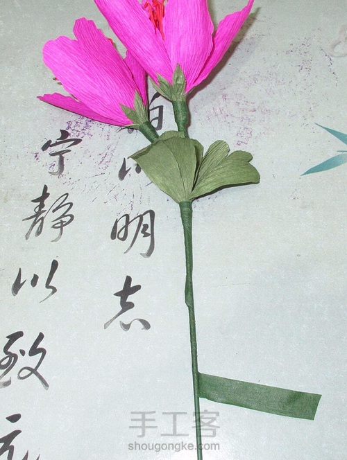 锦绣杜鹃皱纹纸花图文教程 第16步