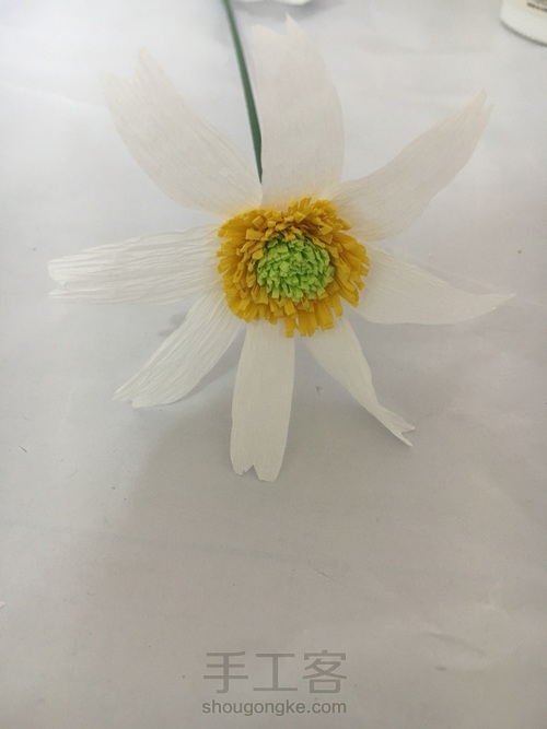 小雏菊皱纹纸花图文教程 第13步