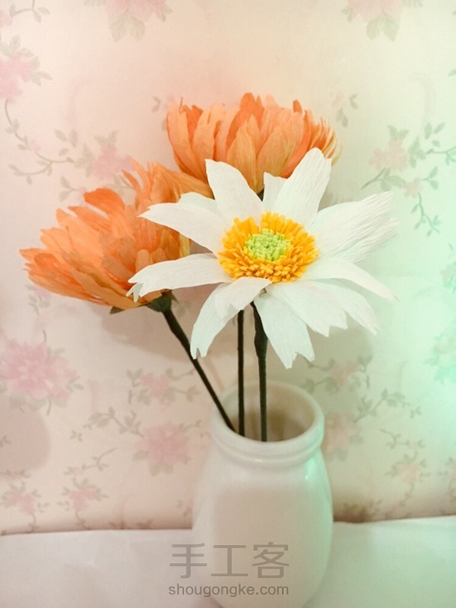 小雏菊皱纹纸花图文教程 第19步